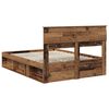 vidaXL Bed Frame with Mattress Old Wood 150 x 200 cm Solid Pine Wood