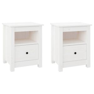 vidaXL Bedside Cabinets 2 pcs White 40x35x49 cm Solid Wood Pine