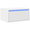 vidaXL Wall-mounted Bedside Cabinet with LED Lights White