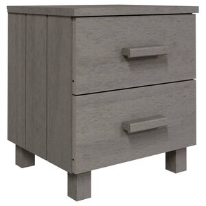 vidaXL Bedside Cabinet | Light Grey | Solid Pine wood, MDF | Standard