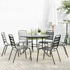 vidaXL Stackable Garden Chair Set 7 pcs Anthracite Powder-coated Steel