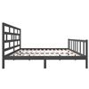 vidaXL Bed Frame without Mattress Grey Solid Wood 200x200 cm (810104+814216)