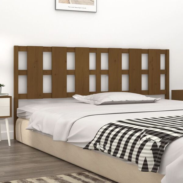 vidaXL Bed Headboard Honey Brown 205.5x4x100 cm Solid Wood Pine