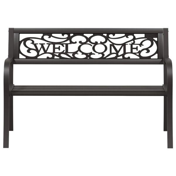 vidaXL Garden Bench 125 cm Steel Black