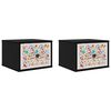 vidaXL Wall-mounted Bedside Cabinet MAINZ 2 pcs Black Oak