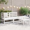 vidaXL 3 Piece Garden Lounge Set White Solid Pinewood