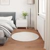 vidaXL Faux Rabbit Fur Rug Olite Cream Ø 120 cm Polyester