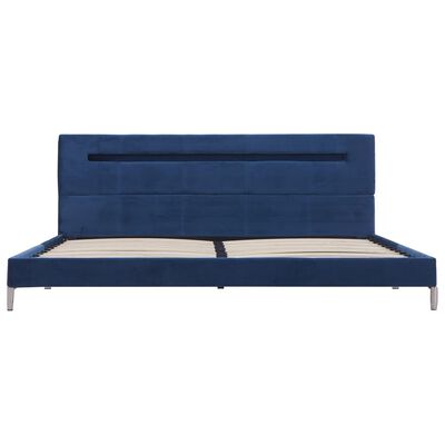 vidaXL Bed Frame with LED Blue Fabric 180x200 cm Super King
