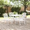 vidaXL Garden Table Set 5 pcs White Cast Aluminium