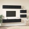 vidaXL TV Cabinet Set Wall-mounted Black Oak Engineered Wood
