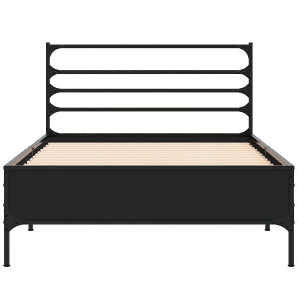 vidaXL Bed Frame without Mattress Black 75x190 cm Small Single