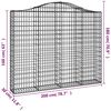 vidaXL Arched Gabion Baskets 7 pcs 200x30x160/180 cm Galvanised Iron