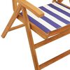 vidaXL Reclining Garden Chairs 4 pcs Blue and White Fabric and Solid Wood