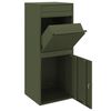 vidaXL Parcel Drop Box with Storage Olive green 41 x 38 x 103 cm Steel