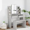 vidaXL Dressing Table with Mirror Concrete Grey 96x40x142 cm