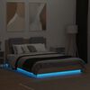 vidaXL Bed Frame with LED without Mattress Sonoma Oak 135x190 cm Double