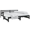 vidaXL Pull-out Day Bed without Mattress Black 2x(80x200)cm