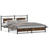 vidaXL Metal Bed Frame without Mattress Smoked Oak 180x200 cm Super King