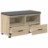 vidaXL Hall Bench with Cushion with Drawer Sonoma Oak 80 x 38 x 46 cm