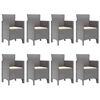 vidaXL Garden Dining Set 9 pcs White Polt rattan