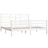 vidaXL Bed Frame without Mattress White Solid Wood 180x200 cm Super King