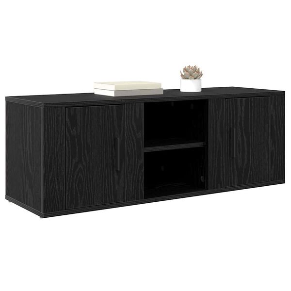 vidaXL TV Cabinet Black Oak 100 x 31.5 x 35 cm Engineered Wood