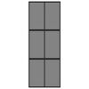 vidaXL Sliding Door Black 76x205 cm Tempered Glass and Aluminium