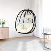 vidaXL Hanging Egg Chair Cream white 91.5 x 60 x 110 cm Poly Rattan