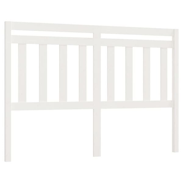 vidaXL Bed Headboard White 156x4x100 cm Solid Wood Pine