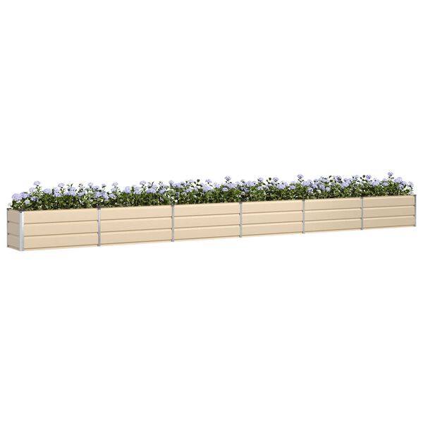 vidaXL Planter Ivory 580 x 50 x 45 cm Galvanised Steel