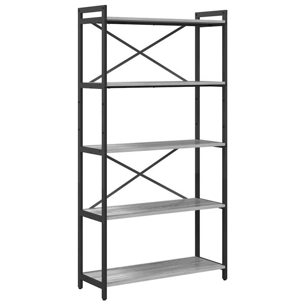 vidaXL Bookshelf Grey sonoma 80 x 30 x 155 cm Engineered Wood