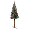 vidaXL Slim Christmas Tree with 300 LEDs Green and White 180 cm