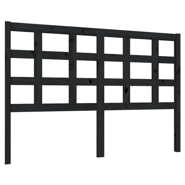 vidaXL Bed Headboard Black 140.5x4x100 cm Solid Wood Pine