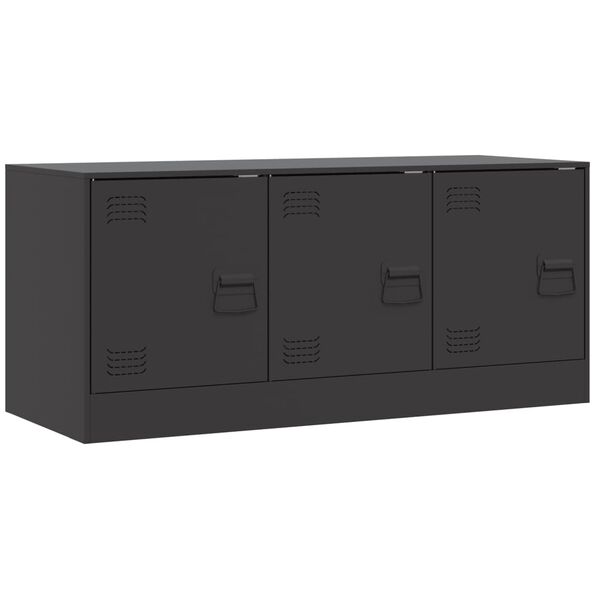 vidaXL TV Cabinet Black 99x39x44 cm Steel
