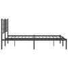 vidaXL Metal Bed Frame without Mattress with Headboard Black 140x190cm