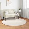 vidaXL Area Rugs Round HUARTE Cream &Oslash; 200 CM Polyester