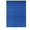 vidaXL Doormat Washable Blue 90x120 cm