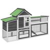 vidaXL Chicken Coop Grey 186.5x58.5x113 cm Solid Wood Pine