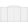 vidaXL Arched Gabion Baskets 4 pcs 300x30x160/180 cm Galvanised Iron