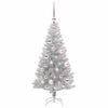 vidaXL Christmas Tree with 150 LEDs with Stand Silver 120 cm PET