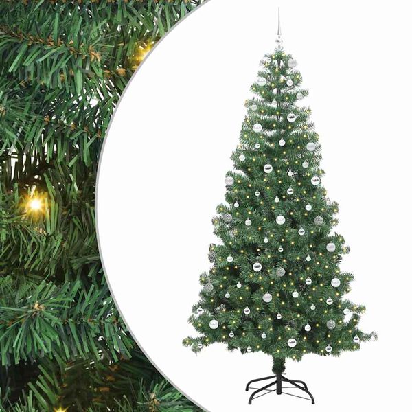 vidaXL Christmas Tree with 300 LEDs with Stand Green 240 cm PVC