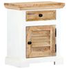 vidaXL Nightstand White and Brown 40x30x50 cm Solid Rough Mango Wood