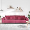 vidaXL Sofa with Cushion Wine Red 250 x 77 x 76 cm Velvet