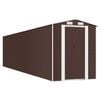 vidaXL Garden Shed Dark Brown 192x855x223 cm Galvanised Steel