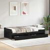 vidaXL Bed Frame with Drawer Black Oak 90 x 190 cm Solid Pine Wood