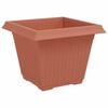 vidaXL Square Flower Pot 24 pcs Brick Red 43 x 43 x 33.5 cm Plastic