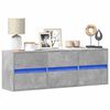 vidaXL TV Wall Cabinet with LED Lights Concrete Grey 130x31x45 cm