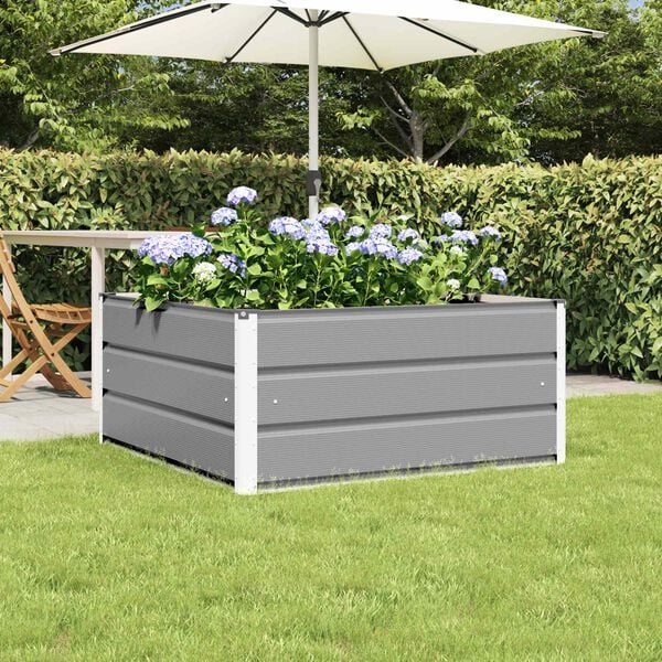 vidaXL Planter Light Grey 100 x 100 x 45 cm Steel