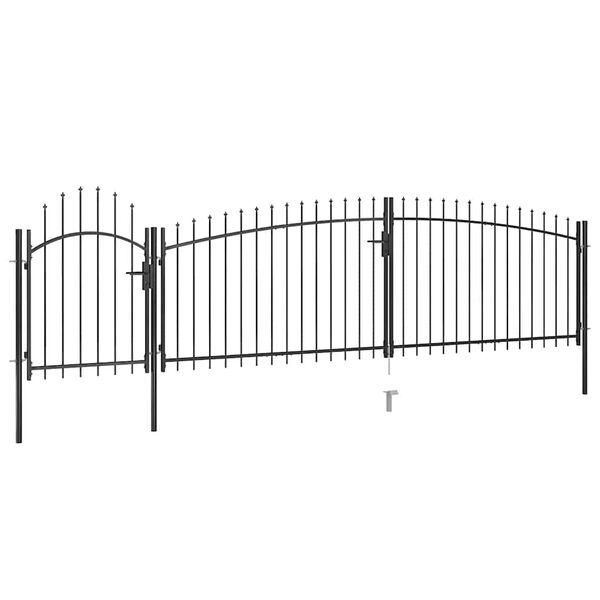 vidaXL Garden Fence Gate Woerden with Spear Top 5x1.25 m Black