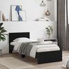 vidaXL Bed Frame without Mattress with Headboard Black 75x190 cm Small Single